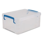 Super Stacker Lift-Off Lid Storage Tote, 14.25 x 10.3 x 6.5, Transparent/Blue