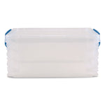 Super Stacker Lift-Off Lid Storage Tote, 14.25 x 10.3 x 6.5, Transparent/Blue