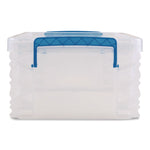 Super Stacker Lift-Off Lid Storage Tote, 14.25 x 10.3 x 6.5, Transparent/Blue