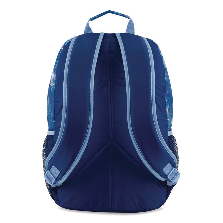 Bijoux Deluxe Backpack and Lunch Bag Bundle, Backpack: 13.5" x 7" x 18.5", Lunch Bag: 7.5" x 4.25" x 9", Light Blue Galaxy