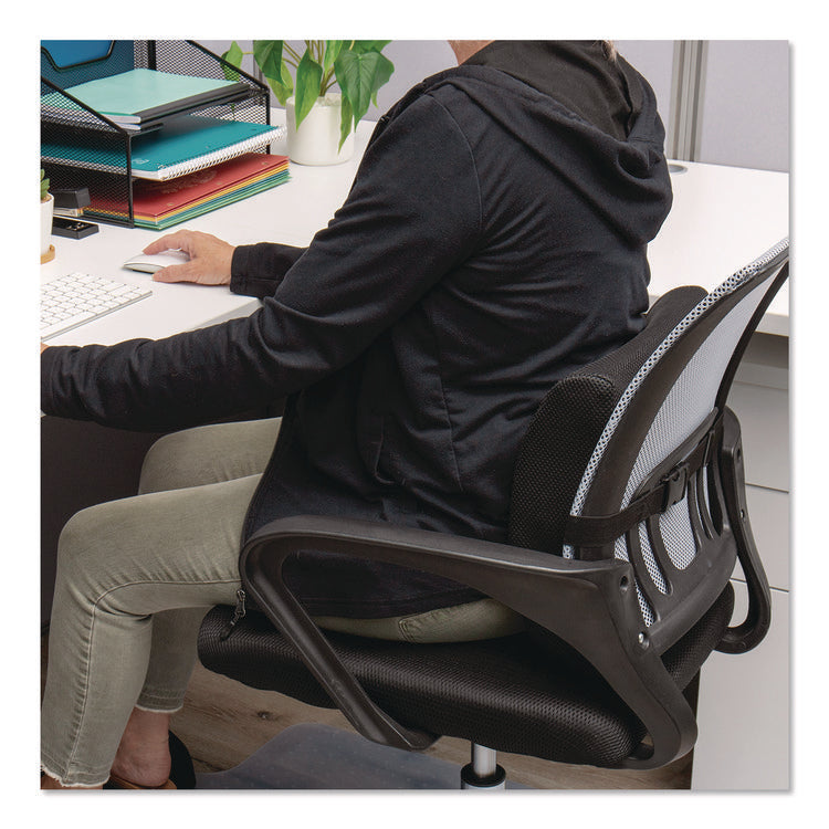Memory Foam Ergonomic Lumbar Support Chair Cushion, 4 x 13.5 x 12.25, Black