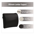 Memory Foam Ergonomic Lumbar Support Chair Cushion, 4 x 13.5 x 12.25, Black