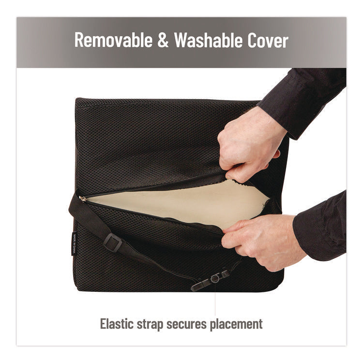 Memory Foam Ergonomic Lumbar Support Chair Cushion, 4 x 13.5 x 12.25, Black