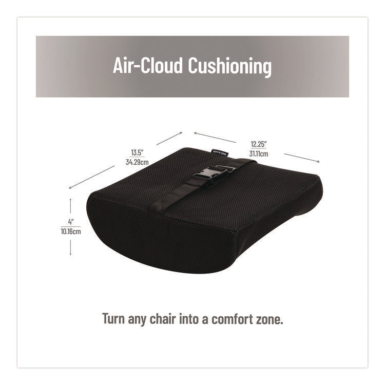 Memory Foam Ergonomic Lumbar Support Chair Cushion, 4 x 13.5 x 12.25, Black