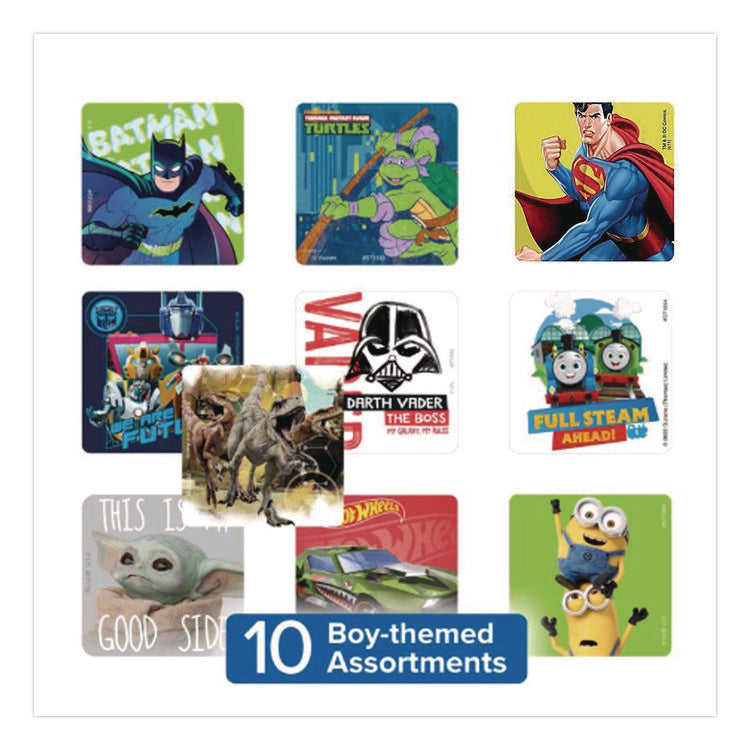 Cars, Trucks and Heroes Sticker Sampler Pack, Randomly Assorted Illustrations and Colors, 1,000/Box