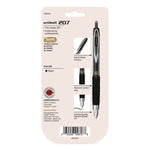Signo 207 Gel Pen, Retractable, Fine 0.5 mm, Black Ink, Smoke/Black Barrel, 5/Pack