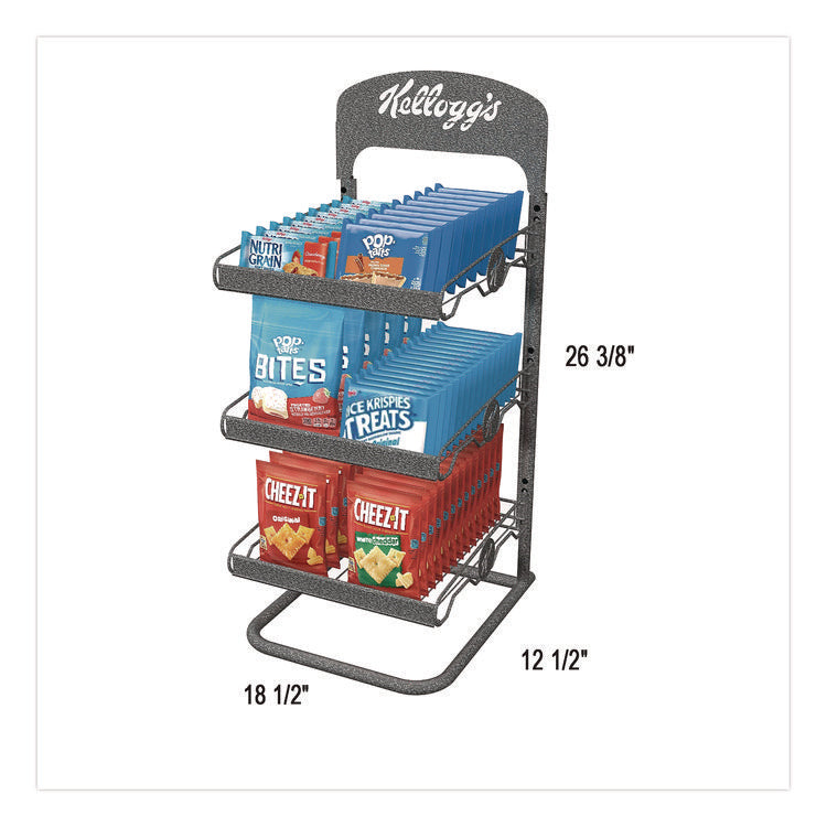 Breakroom Solution Snack Rack with Snacks, 18.5 x 26.37 x 12.5, Gray