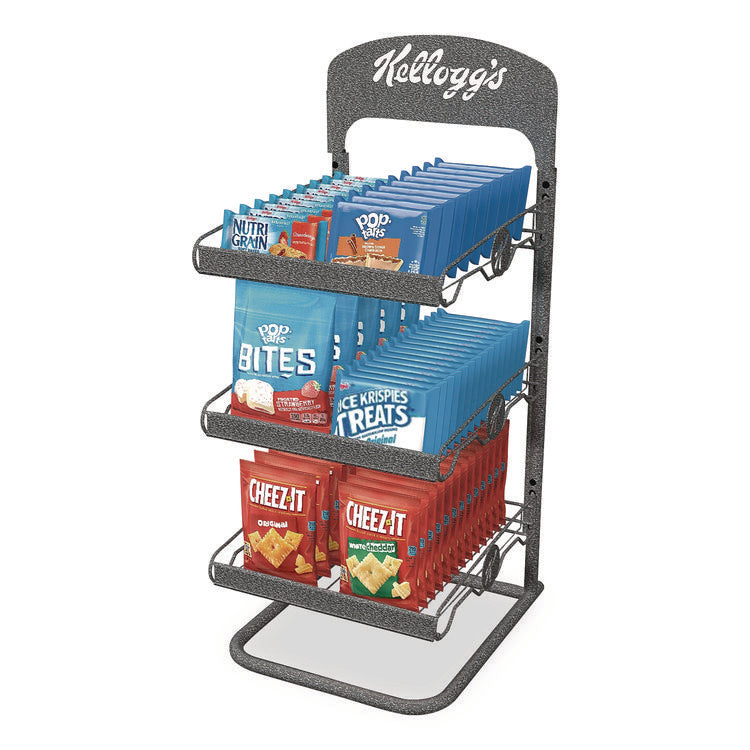 Breakroom Solution Snack Rack with Snacks, 18.5 x 26.37 x 12.5, Gray