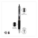 Signo 207 Gel Pen, Retractable, Fine 0.5 mm, Black Ink, Smoke/Black Barrel, 5/Pack