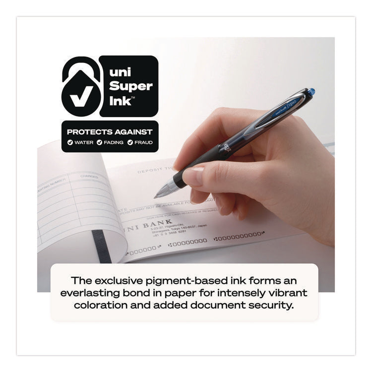 Signo 207 Gel Pen, Retractable, Fine 0.5 mm, Black Ink, Smoke/Black Barrel, 5/Pack