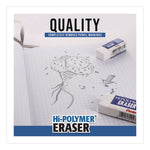Hi-Polymer Eraser, For Pencil Marks, Rectangular Block, White, 10/Box