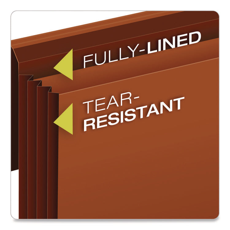 Heavy-Duty Expanding Wallet, 7" Expansion, 1 Section, Elastic Cord Closure, Legal Size, Redrope