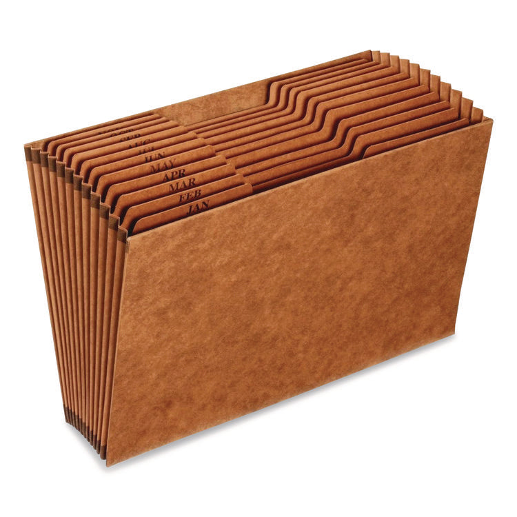 Heavy-Duty Expanding File, 12 Sections, 1/3-Cut Tabs, Legal Size, Redrope