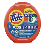 PODS Laundry Detergent, HE Compatible, Coldwater Clean Original, 66 oz Tub, 76 Pods/Tub, 4 Tubs/Carton