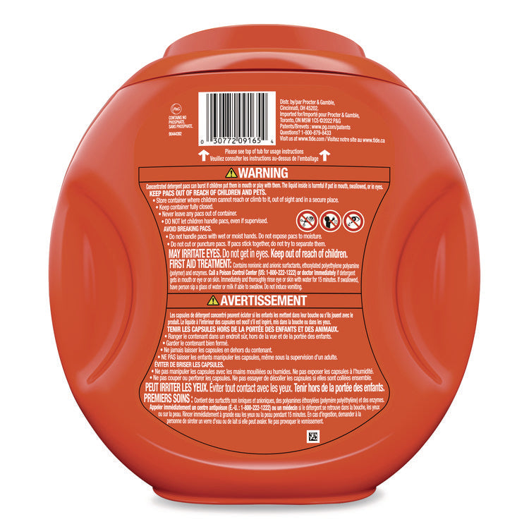 PODS Laundry Detergent, HE Compatible, Coldwater Clean Original, 66 oz Tub, 76 Pods/Tub, 4 Tubs/Carton