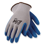 GP Latex-Coated Cotton/Polyester Gloves, EN388: 1111, Small, Gray/blue, 12 Pairs