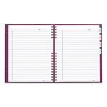NotePro Notebook, 1-Subject, Wide/Legal Rule, Dark Raspberry Cover, (100) 10.75 x 8.5 Sheets
