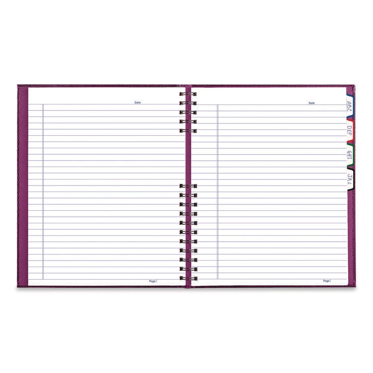 NotePro Notebook, 1-Subject, Wide/Legal Rule, Dark Raspberry Cover, (100) 10.75 x 8.5 Sheets