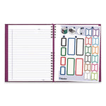 NotePro Notebook, 1-Subject, Wide/Legal Rule, Dark Raspberry Cover, (100) 10.75 x 8.5 Sheets