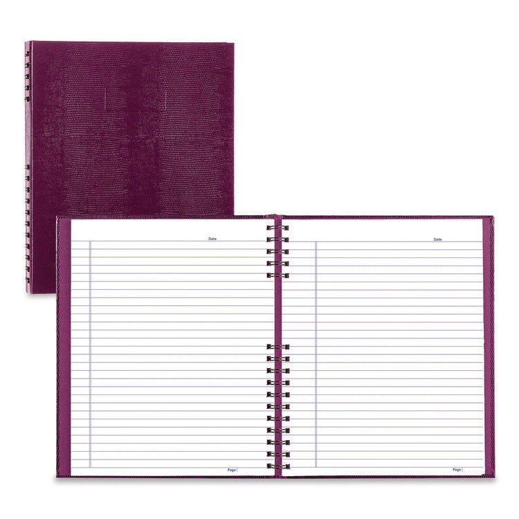 NotePro Notebook, 1-Subject, Wide/Legal Rule, Dark Raspberry Cover, (100) 10.75 x 8.5 Sheets