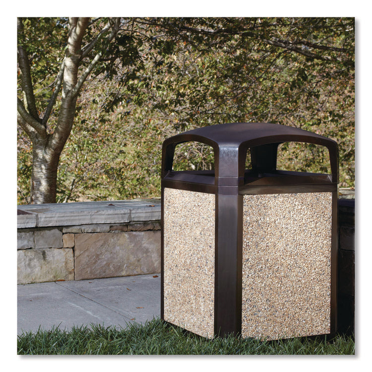 Landmark Series Aggregate Panel, For 35 Gal Classic Container, 15.7 X 27.9 X 0.38, Stone, River Rock, 4/carton