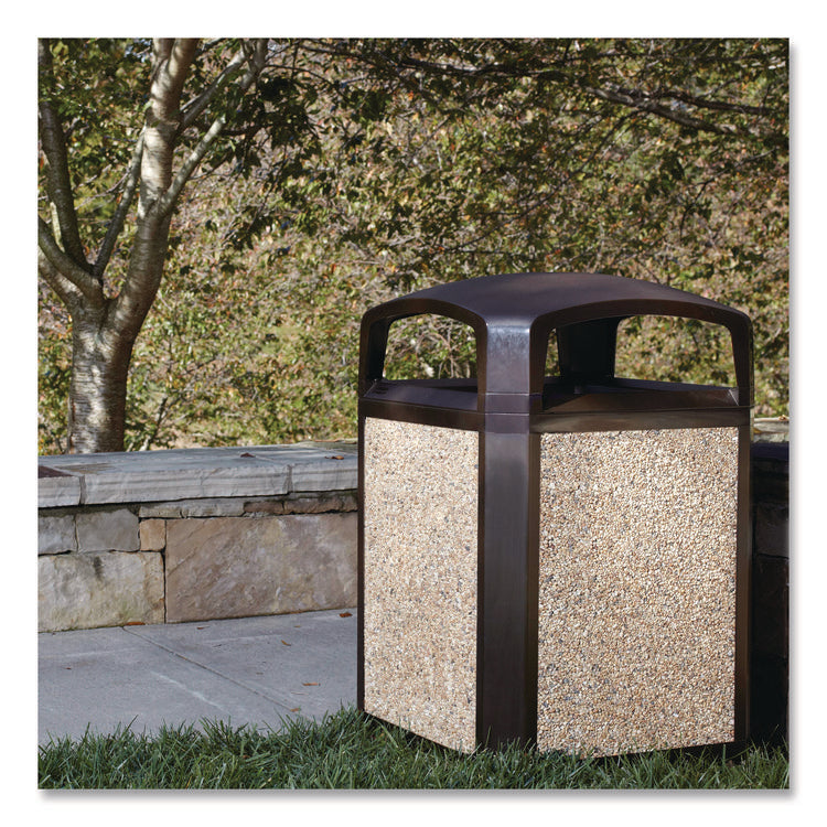 Landmark Series Aggregate Panel, For 50 Gal Classic Container, 34.3 X 20.7 X 0.38, Stone, River Rock, 4/carton
