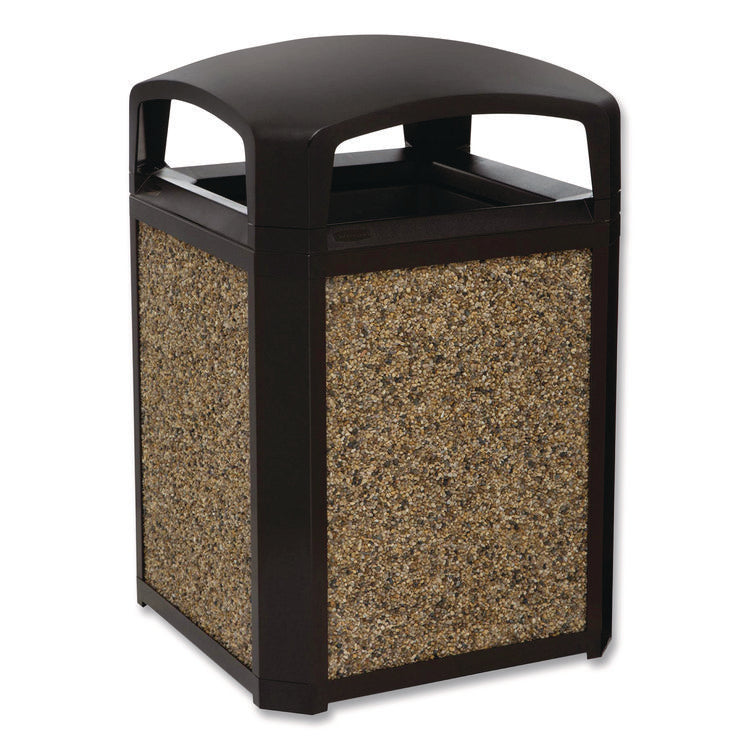 Landmark Series Aggregate Panel, For 50 Gal Classic Container, 34.3 X 20.7 X 0.38, Stone, River Rock, 4/carton