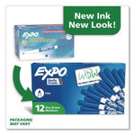 Low-Odor Dry-Erase Marker, Fine Bullet Tip, Blue, Dozen