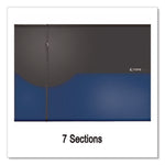 Seven-Pocket Poly Expanding File, 1" Expansion, 7 Sections, Elastic Cord Closure, 1/6-Cut Tabs, Letter Size, Blue