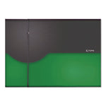 Seven-Pocket Poly Expanding File, 1" Expansion, 7 Sections, Elastic Cord Closure, 1/6-Cut Tabs, Letter Size, Green