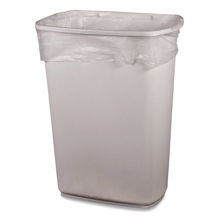Low-Density Can Liners, 10 gal, 0.35 mil, 24" x 23", Clear, Flat Pack, 1,000/Carton