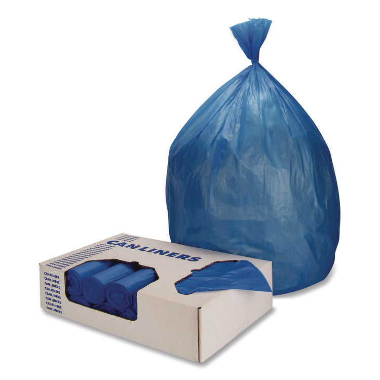 Healthcare Pre-Printed High-Density Can Liners, Soiled Linen, 45 gal, 18 mic, 40" x 48", Blue, Flat Pack, 200/Carton