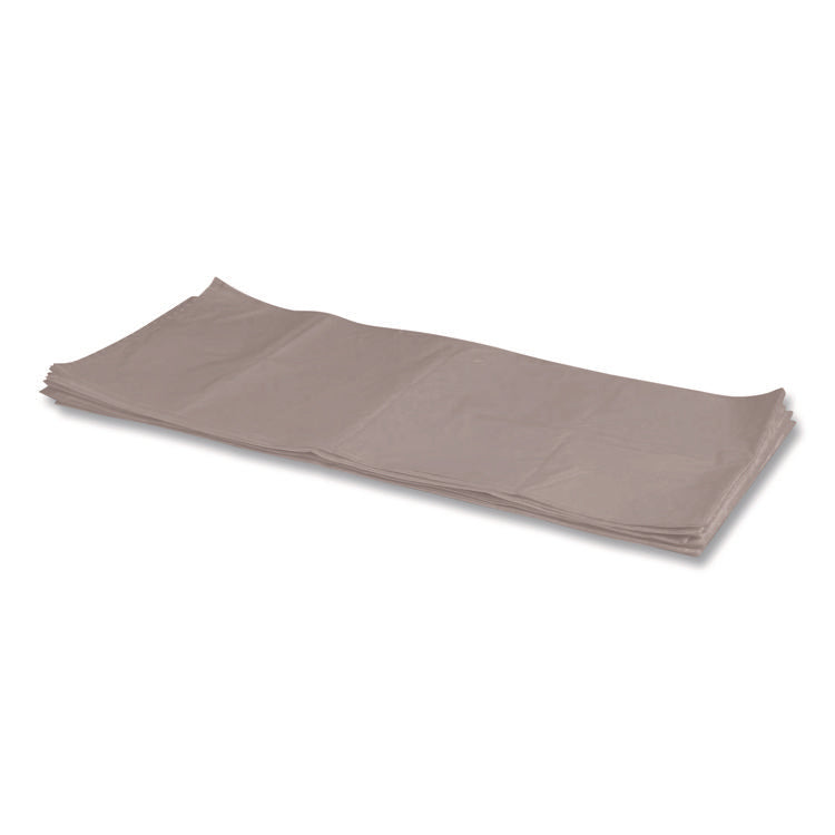 Linear Low-Density Can Liners, 45 gal, 1.1 mil, 40" x 46", Gray, Flat Pack, 125/Carton