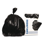 Low Density Can Liners, 60 gal, 1.7 mil, 38" x 58", Black, Flat Pack, 100/Carton