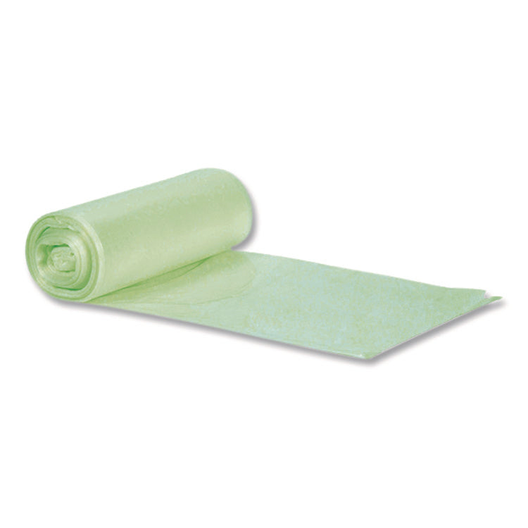 Biotuf Compostable Can Liners, 48 gal, 0.8 mil, 42" x 48", Green, 25 Bags/Roll, 5 Rolls/Carton