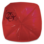Healthcare Pre-Printed High-Density Can Liners, Infectious Waste Biohazard, 33 gal, 13.97mic, 33 x 40, Red, Flat Pack, 250/CT
