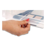 Stackable Storage Drawer, 10.85 Gal, 15.75" X 19.62" X 11.5", Gray/translucent Frost