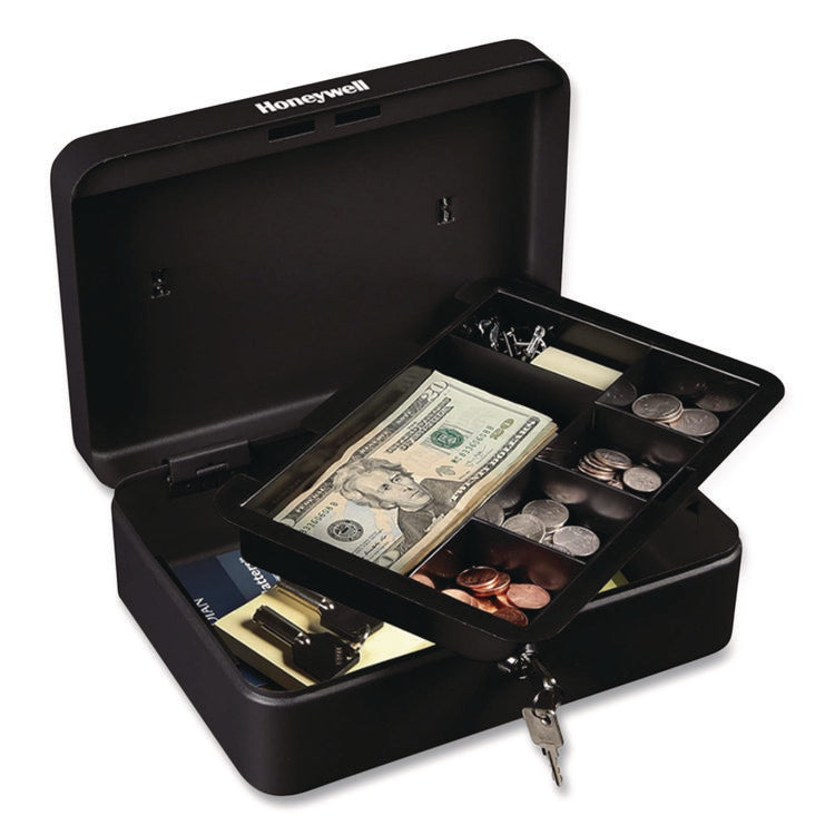 Standard Cash Box, 9.8 x 7.3 x 4.1, Steel, Black