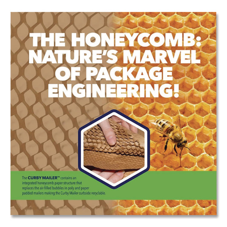Curby Mailer Self-Sealing Recyclable Mailer, Paper Padding, Self-Adhesive, #2, 11.38 x 9.5, 30/Carton