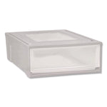 Stackable Storage Drawer, 5.5 Gal, 15.7" X 19.7" X 6.5", Gray/translucent Frost