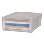 Stackable Storage Drawer, 5.5 Gal, 15.7" X 19.7" X 6.5", Gray/translucent Frost