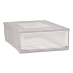 Stackable Storage Drawer, 7.75 Gal, 15.75" X 19.62" X 9", Gray/translucent Frost