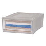 Stackable Storage Drawer, 7.75 Gal, 15.75" X 19.62" X 9", Gray/translucent Frost