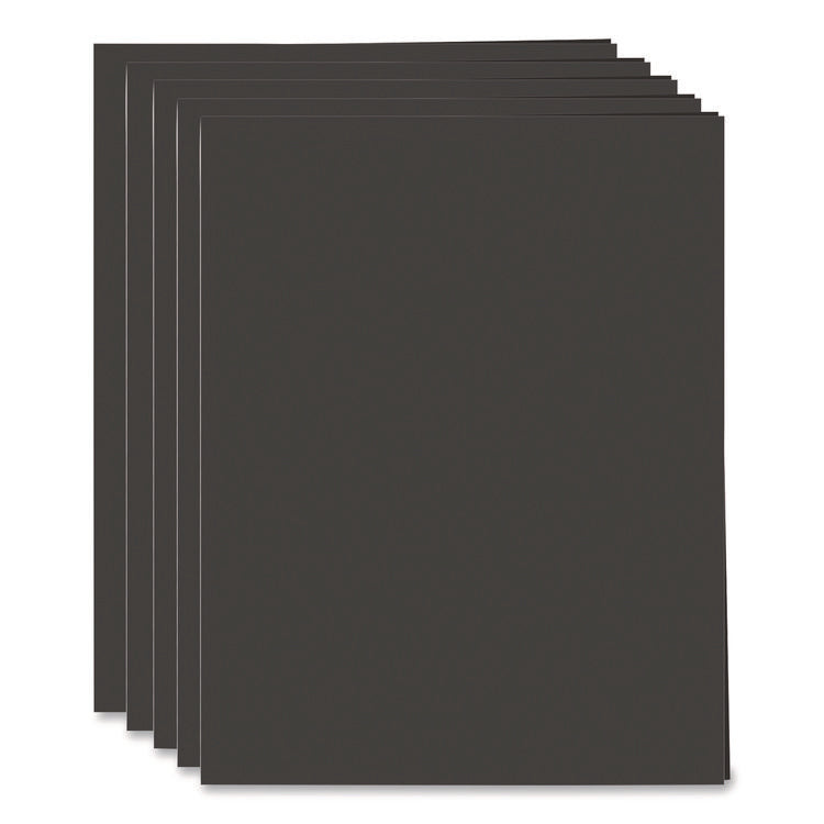 Poly Two-Pocket Folder With Snap Closure Security Pocket, 100-Sheet Capacity, 11 X 8.5, Black, 5/pack