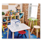 Snap-Lid Storage Bin, 0.79 gal, 7.06" x 9.62" x 6.25", Clear Box/Blue Handle