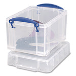 Snap-Lid Storage Bin, 0.79 gal, 7.06" x 9.62" x 6.25", Clear Box/Blue Handle