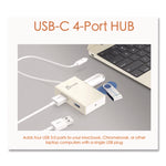 USB-C Hub, 4 Ports, Silver