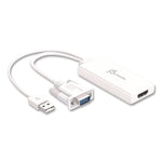 VGA to HDMI Video Audio Adapter, White