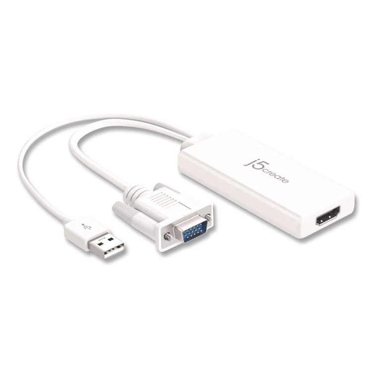 VGA to HDMI Video Audio Adapter, White