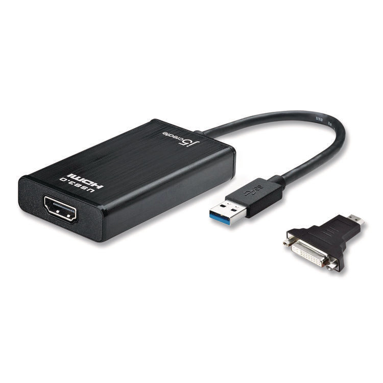 USB to HDMI/DVI Adapter, 7.87", Black
